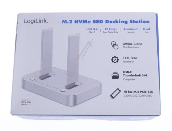 QP0033 DUAL M.2 DOCKING STATION VOOR 2X M.2 NVME SSD MET KLOONFUNCTIE