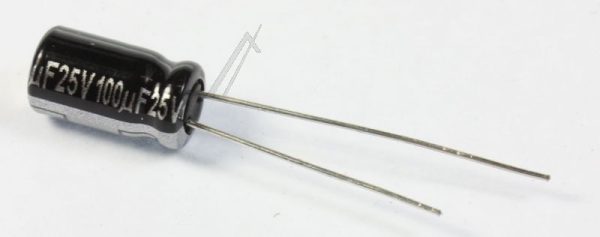100UF-25V EEUEB1E101S ELCO RADIAAL 105° 6,3X11,2MM. RM=2,5MM. LONG LIFE -ROHS-
