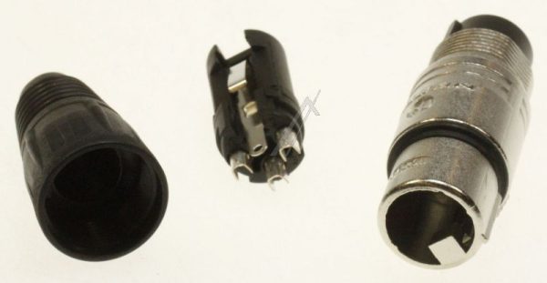 NC3FX 3 POLIGE XLR-BUS CONTRA MET VERCHROOMDE BEHUIZING