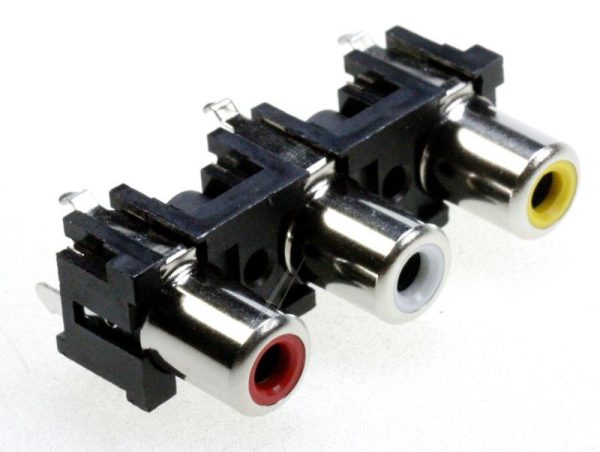 3722-002699 JACK-PIN,3P, NI, YEL/ WHT/ RED, STRAIGHT