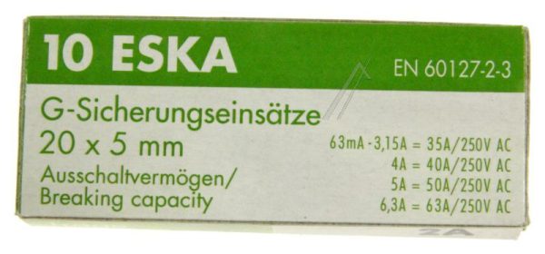 2,0A-T ZEKERING,  TRAAG,  5X20MM. INH:10 ST. ROHS-CONFORM