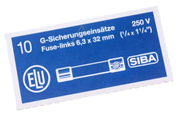 5,0A-T ZEKERING TRAAG 6,3X32MM.,  INH:10 ST.