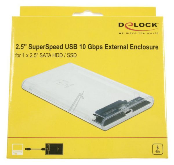 42617 EXTERNE BEHUIZING VOOR 2.5″ SATA HDD /  SSD MET SUPERSPEED USB 10 GBPS (USB 3.1 GEN 2)