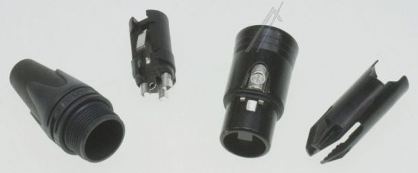NC3FXX-BAG XLR-CONTRA 3-POL. ZWART VERCHROOMT -NEUTRIK-