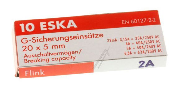 2,0A-F ZEKERING SNEL,  5X20MM.,  INH:10 ST. ROHS-CONFORM