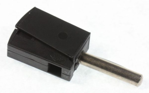 4MM 215-311 BANANENSTEKKER,  ZWART MET KABELKLEM VERBINDING
