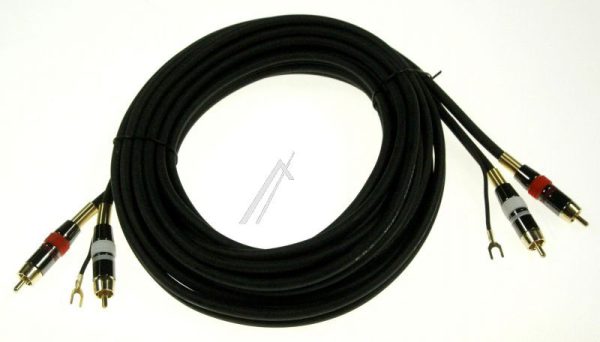 CINCHKABEL 2X CINCH-STEKER VERGULD HQ KABEL 5,0M