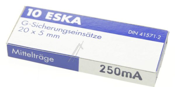 0,25A-M ZEKERING MIDDELTRAAG 5X20MM. INH:10 ST. ROHS-CONFORM
