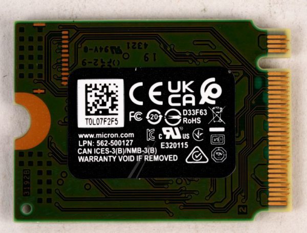 03B03-00166300 SSD P4X4(VAL) 1TB M2 2230 NVME MICRON/ MTFDKBK1T0TFK-1BC1AABGA/ V5MA010
