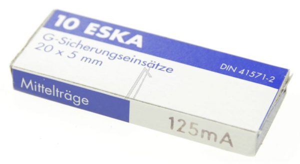 0,125A-M ZEKERING MIDDELTRAAG 5X20MM. INH:10 ST. ROHS-CONFORM