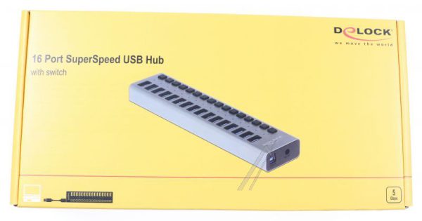 63739 EXTERNER SUPERSPEED USB-HUB MIT 16 PORTS UND SCHALTER