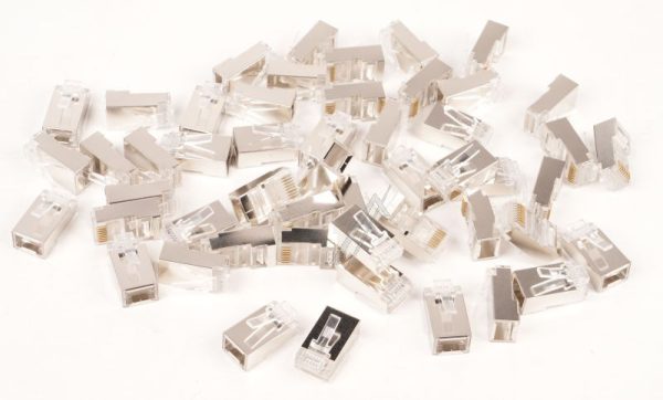 MP0077 RJ45-MODULARSTECKER CAT.6 GESCHIRMT VORNE OFFEN 50STK.
