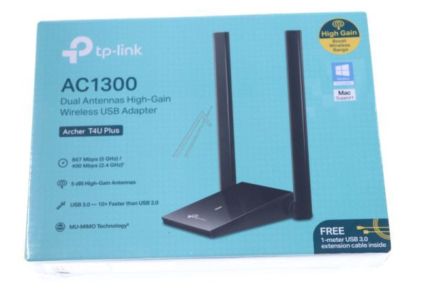 AC1300 ARCHER T4U PLUS HIGH GAIN DUAL BAND WI-FI USB ADAPTER