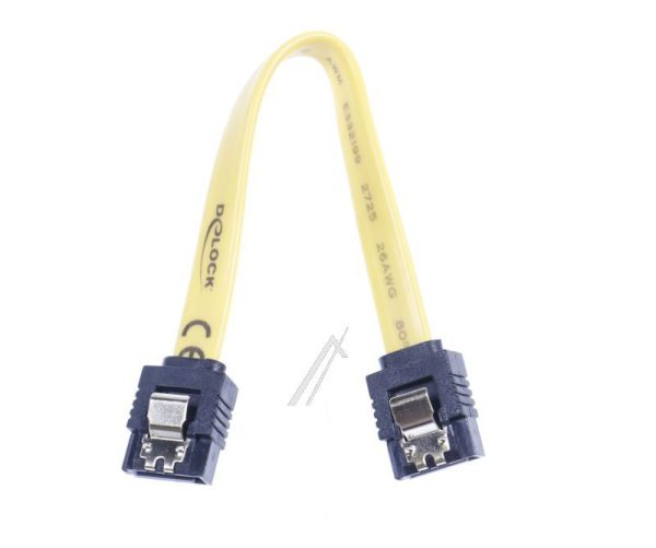 82464 SATA KABEL 10CM GERADE/ GERADE METALL GELB