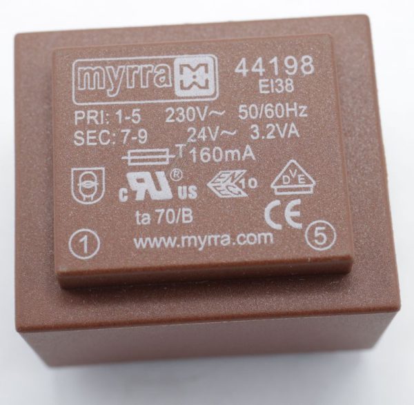 24V-133MA 44198 PRINTTRAFO 230V EI38 3,2VA 35X41X28MM