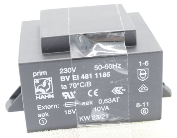 18V-555MA BV EI 481 1185 PRINTTRAFO 230V EI48 10,0VA 42X50,5X34,7MM MIT BEFEST.LASC