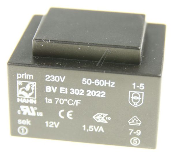 12V-125MA BVEI3022022 PRINTTRAFO 230V EI30 1,5VA 32,6X27,6X23,7MM 125M