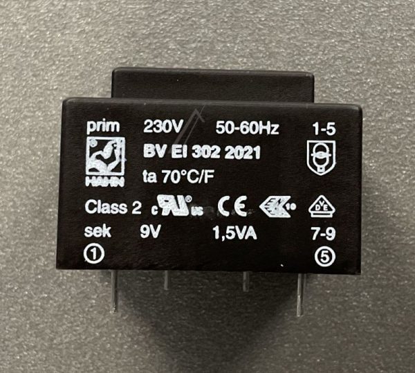 9V-166MA BV EI 302 2021 PRINTTRAFO,  230V EI30 1,5VA 32,5X27,5X26,5MM