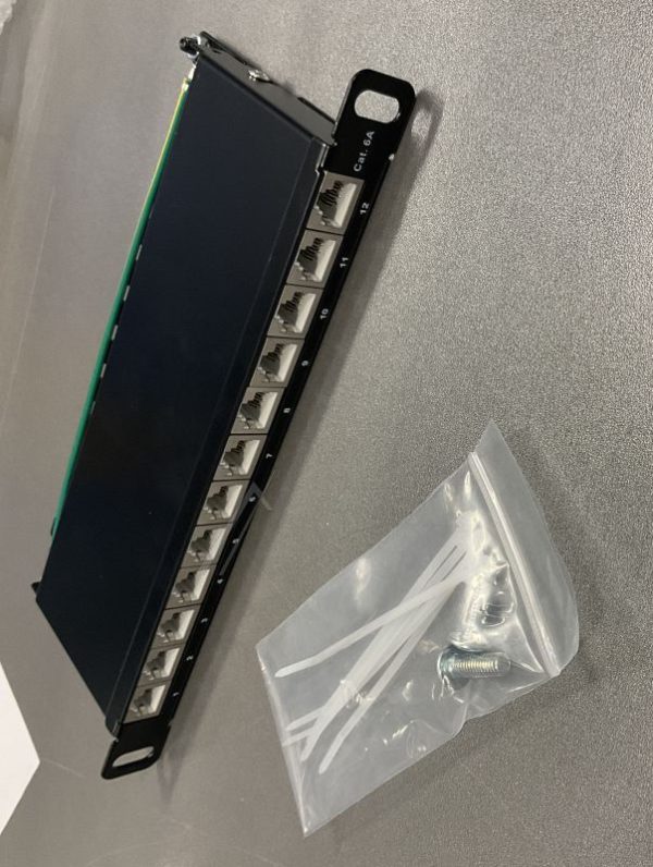 10" PATCHPANEL 12 PORT CAT.6A 0.5 HE SCHWARZ