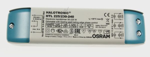 HTL 225/ 230-240 TRAFO FÜR NV-LICHTSYSTEM/ NV-HALOGENLAMPE 230-240 V