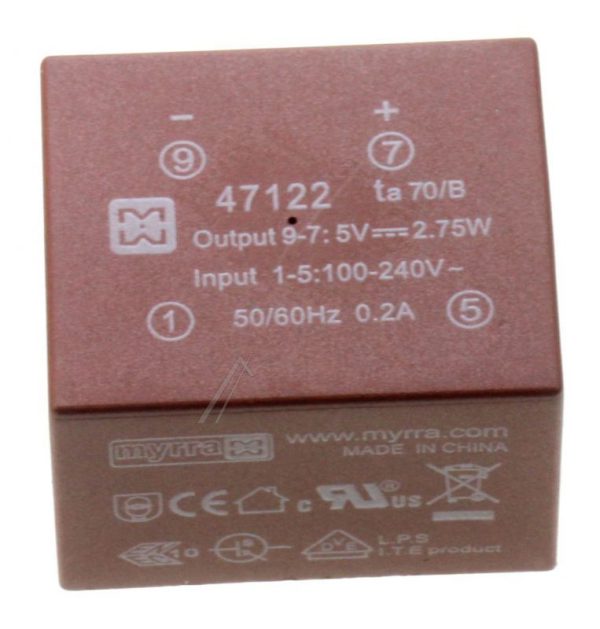 31,7X21,8X26,7MM 47122 MYRRA PRINT-NETZTEIL EI30, 5-VDC,  2,75W