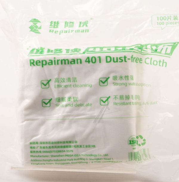 8100310001 REPAIRMAN REINRAUMTÜCHER,  90X90MM,  100 STÜCK