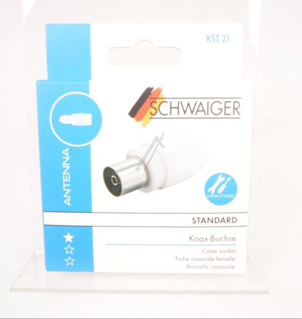 KST21532 KOAX BUCHSE: SCHRAUBBAR,  WEISS