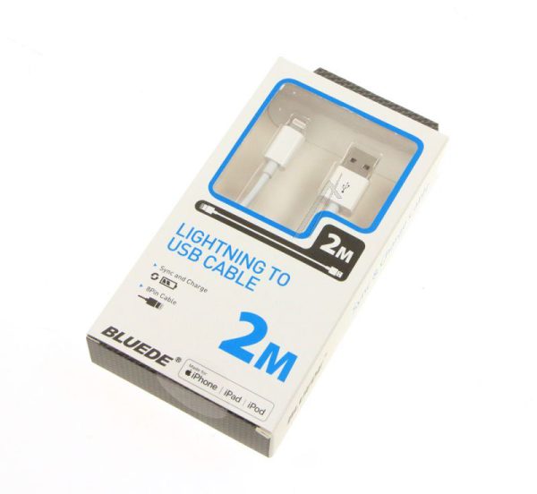 LIGHTNING DATA/ LAADKABEL -MFI- LIGHTNING/ USB VOOR IPHONE/ IPAD,  WIT L: 2 METER