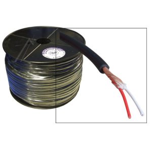 MICROFOONKABEL 2X0,50MM² Ø 6MM. ROL-100MTR. ZWART
