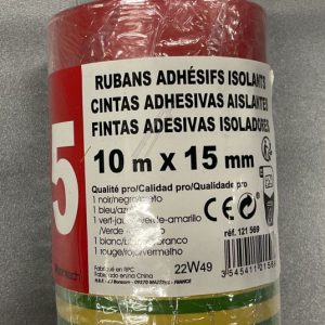 121569 ISOLATIETAPE IN 5 KLEUREN 15MM X 10 METER