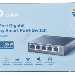 TL-SG105PE GIGABIT ETHERNET EASY SMART SWITCH 5 POORTEN (4X POE ) DESKTOP