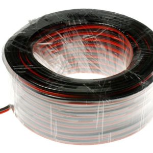 2X0,75MM² LUIDSPREKERKABEL ROOD/ ZWART,  CCA (KOPER/ ALUMINIUM),  25M